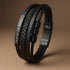 personalisiertes Lederarmband Herren mit gravur schwarz uniqal